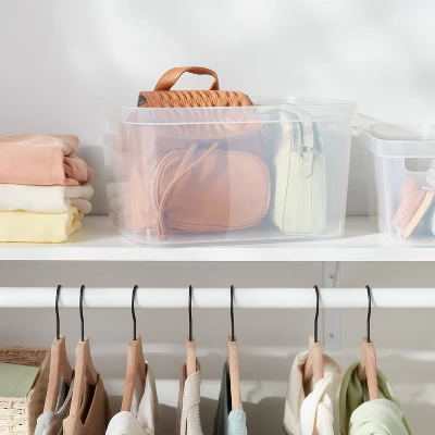 Large Open Storage Bin Clear - Brightroom™: Plastic, Portable, Nesting, Universal Storage, 20.4 Volume, 15x12.25x8.25 3 Large Open Storage Bin Clear - Brightroom™: Plastic, Portable, Nesting, Universal Storage, 20.4 Volume, 15x12.25x8.25