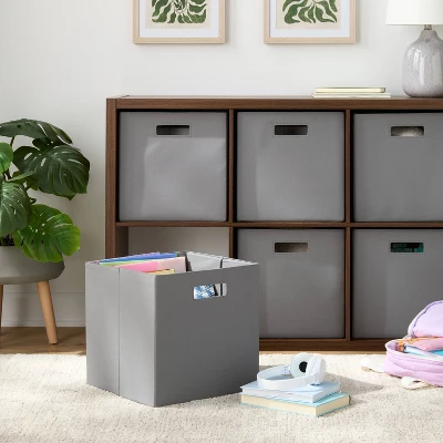 13" Fabric Bin 6pk Gray - Brightroom™ 3 13" Fabric Bin 6pk Gray - Brightroom™