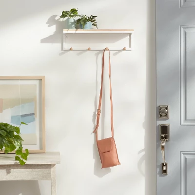 Mixed Material Entryway Organizer Matte White - Brightroom™ 3 Mixed Material Entryway Organizer Matte White - Brightroom™