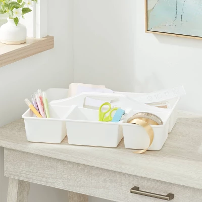 Divided Caddy Organizer White - Brightroom™: Utility Storage Cart, Polypropylene, Universal Storage, 1 Year Warranty 3 Divided Caddy Organizer White - Brightroom™: Utility Storage Cart, Polypropylene, Universal Storage, 1 Year Warranty