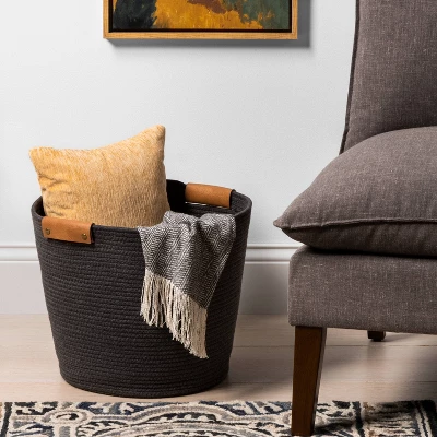 17" Coiled Rope Bin Warm Gray Charcoal - Brightroom™ 3 17" Coiled Rope Bin Warm Gray Charcoal - Brightroom™