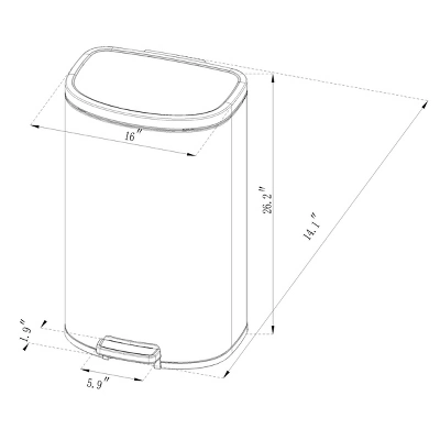 45L D Shape Step Trash Can - Brightroom™ 5 45L D Shape Step Trash Can - Brightroom™ - Image 3