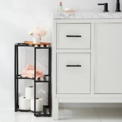 Small Space Storage Cabinet Black Metal - Brightroomâ„¢