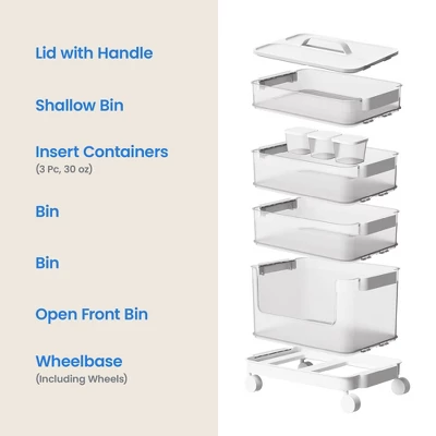7pc Click In Place Rolling Storage Cart Kit Plastic Storage Home And Office Organization - Brightroom™ 8 7pc Click In Place Rolling Storage Cart Kit Plastic Storage Home And Office Organization - Brightroom™ - Image 6