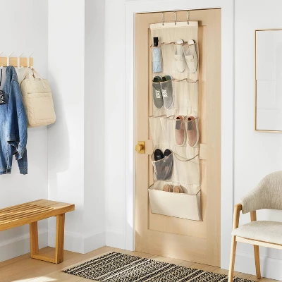 15 Pocket Over-the-Door Hanging Shoe Storage Tan - Brightroom™ 3 15 Pocket Over-the-Door Hanging Shoe Storage Tan - Brightroom™