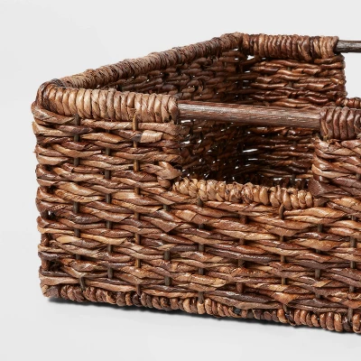 Woven Abaca Folio Bin - Brightroom™: Handwoven Brown Storage Basket, Rectangle, Lacquered Finish, Ethical Handcraft 4 Woven Abaca Folio Bin - Brightroom™: Handwoven Brown Storage Basket, Rectangle, Lacquered Finish, Ethical Handcraft - Image 2