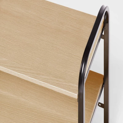 Wood Wall Shelf Black Metal - Brightroom™ 3 Wood Wall Shelf Black Metal - Brightroom™ - Image 2