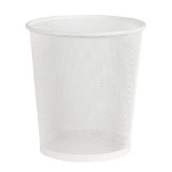 Mesh Waste Basket White - Brightroomâ„¢: Steel Indoor Trash Can, Nonslip Base, Fingerprint-Resistant, 3 Gallon Capacity