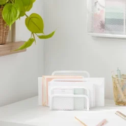 Mesh Letter Sorter White - Brightroom™: Steel File & Letter Organizer, Holder, Tray, No Assembly Required