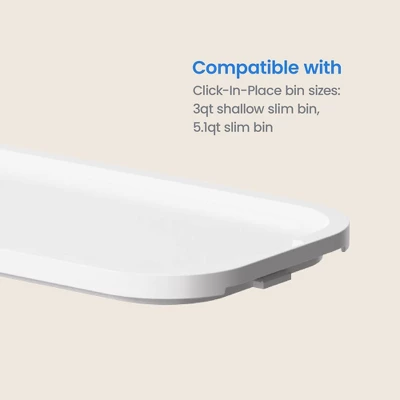 Click In Place Slim Lid For Plastic Storage Bins For Home And Office Organization White - Brightroom™ 6 Click In Place Slim Lid For Plastic Storage Bins For Home And Office Organization White - Brightroom™ - Image 4