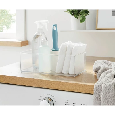 12" X 6" X 4" All Purpose Storage 1/2 Storage Bin - Brightroom™: Clear Plastic Decorative Container, No Assembly Required 7 12" X 6" X 4" All Purpose Storage 1/2 Storage Bin - Brightroom™: Clear Plastic Decorative Container, No Assembly Required - Image 5