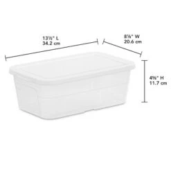 6qt Clear Storage Box White - Brightroom™