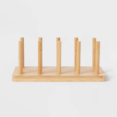 Wood 4 Slot Cutting Board Pan Lid Organizer Yellow - Brightroom™ 4 Wood 4 Slot Cutting Board Pan Lid Organizer Yellow - Brightroom™ - Image 2