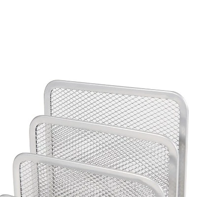 Mesh Letter Sorter - Brightroom™: Steel Desk Organizer, Silver Mail & Letter Holder, Office File Organizer, 5.5"x3"x5.06" 4 Mesh Letter Sorter - Brightroom™: Steel Desk Organizer, Silver Mail & Letter Holder, Office File Organizer, 5.5"x3"x5.06" - Image 2