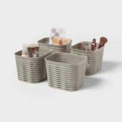 4pk Wave Decorative Basket Mini Gray - Brightroom™ 7 4pk Wave Decorative Basket Mini Gray - Brightroom™ -Brightroom GUEST cf9f0926 ad9e 4790 bb70 835c264b6735