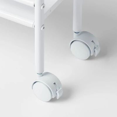 3 Shelf Narrow Metal Storage Cart White - Brightroom™ 4 3 Shelf Narrow Metal Storage Cart White - Brightroom™ - Image 2