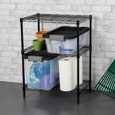 16qt Heavy Duty Latching Clear Storage Box - Brightroom™: Portable Plastic Bin, Universal Storage, Black, Lidded 4 16qt Heavy Duty Latching Clear Storage Box - Brightroom™: Portable Plastic Bin, Universal Storage, Black, Lidded - Image 2