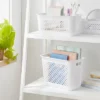 Narrow Large Decorative Plastic Bin White - Brightroom™: Modern Storage With Cut-Out Handles, 13" Cube Compatible 2 Narrow Large Decorative Plastic Bin White - Brightroom™: Modern Storage With Cut-Out Handles, 13" Cube Compatible -Brightroom GUEST d2b4bbcd a693 4a36 9505 b5370adb3466