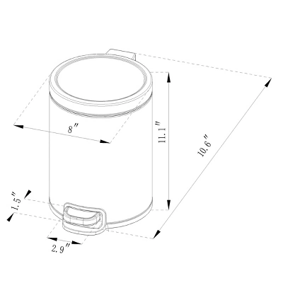 5L Round Step Trash Can - Brightroom™ 4 5L Round Step Trash Can - Brightroom™ - Image 3