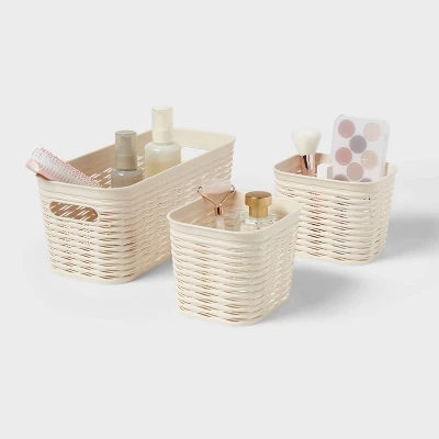 3pk Wave Assorted Decorative Basket Cream 5L Narrow 2c - Brightroom™ 5 3pk Wave Assorted Decorative Basket Cream 5L Narrow 2c - Brightroom™ - Image 3