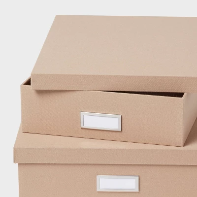 Canvas Storage Bin Set Light Brown - Brightroom™: Desk & Office Organizers, Polyester Canvas, , 2-Pack 4 Canvas Storage Bin Set Light Brown - Brightroom™: Desk & Office Organizers, Polyester Canvas, , 2-Pack - Image 2