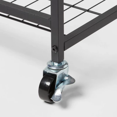 Storage Cart Black Metal With Natural Wood - Brightroom™ 4 Storage Cart Black Metal With Natural Wood - Brightroom™ - Image 2