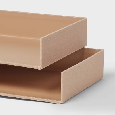 Canvas Paper Tray Little Brown - Brightroom™: Desk & Office Organization Set, Letter Tray, Polyester Canvas, 4 Canvas Paper Tray Little Brown - Brightroom™: Desk & Office Organization Set, Letter Tray, Polyester Canvas, - Image 2