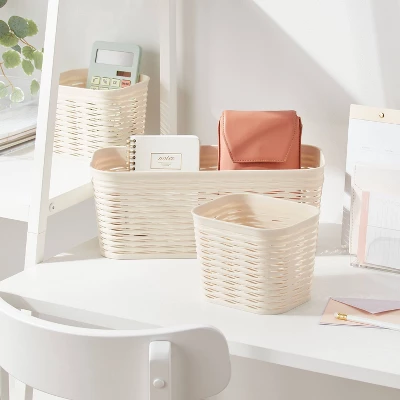 3pk Wave Assorted Decorative Basket Cream 5L Narrow 2c - Brightroom™ 3 3pk Wave Assorted Decorative Basket Cream 5L Narrow 2c - Brightroom™