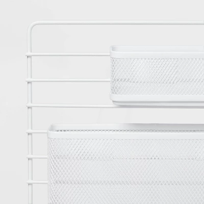 Mesh Wall Office Supply Organizer White - Brightroom™ 4 Mesh Wall Office Supply Organizer White - Brightroom™ - Image 2
