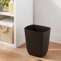 3gal Open Vanity Waste Basket Black - Brightroom™: Compact Matte Plastic Indoor Trash Can, Small Size, Bathroom Use