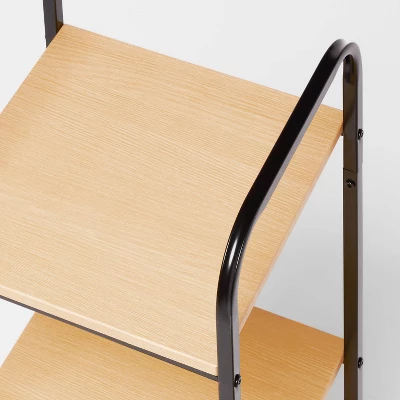 Short Bath Wood Storage Tower Black Metal - Brightroom™: Powder-Coated MDF, Fixed Shelves, Rust-Resistant 4 Short Bath Wood Storage Tower Black Metal - Brightroom™: Powder-Coated MDF, Fixed Shelves, Rust-Resistant - Image 2