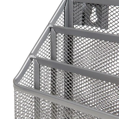 Mesh Hanging File Sorter With Keyholes Silver - Brightroom™: Steel File Organizer & Holder, Hanging Storage Bin 4 Mesh Hanging File Sorter With Keyholes Silver - Brightroom™: Steel File Organizer & Holder, Hanging Storage Bin - Image 3