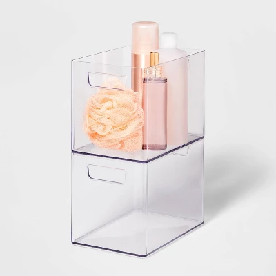 Bathroom Organizer Bin With Handles Clear - Brightroom™ 5 Bathroom Organizer Bin With Handles Clear - Brightroom™ - Image 3