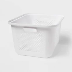 Medium Decorative Plastic Bin With Cutout Handles - Brightroom™ 9 Medium Decorative Plastic Bin With Cutout Handles - Brightroom™ -Brightroom GUEST e1f081c9 83c4 4d3b b49c 871ebffed813