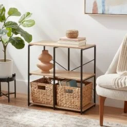 11" 4 Cube Storage Shelves - Brightroomâ„¢: Modular Storage Furniture, Anti-Tip, Paper Laminate, Powder-Coated Steel