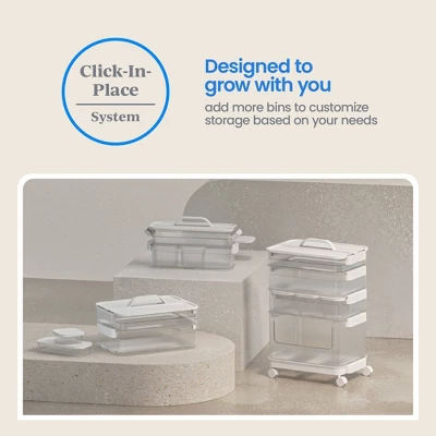 Click In Place Large Lid With Handle For Plastic Storage Bins For Home And Office Organization White - Brightroom™ 9 Click In Place Large Lid With Handle For Plastic Storage Bins For Home And Office Organization White - Brightroom™ - Image 7