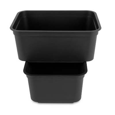 Folio Heavy Duty Storage Bin - Brightroom™: Black Plastic, Stackable, Portable, Universal Storage, 18.6 Volume Capacity 8 Folio Heavy Duty Storage Bin - Brightroom™: Black Plastic, Stackable, Portable, Universal Storage, 18.6 Volume Capacity - Image 6
