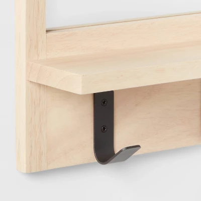 Wood Entryway Organizer With Mirror Light Wood - Brightroom™ 4 Wood Entryway Organizer With Mirror Light Wood - Brightroom™ - Image 2