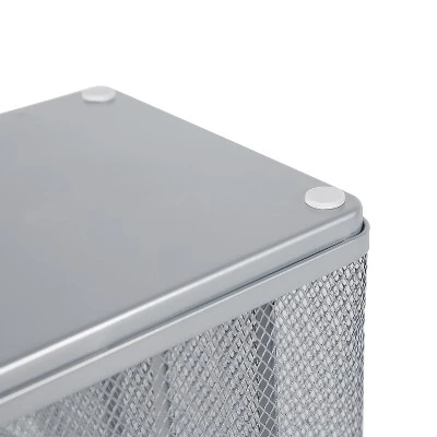 Mesh Medium Desktop Organizer Silver - Brightroom™: Steel Desk Tool Holder, Office Supplies, 7"x7"x6" 5 Mesh Medium Desktop Organizer Silver - Brightroom™: Steel Desk Tool Holder, Office Supplies, 7"x7"x6" - Image 3