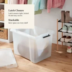 Large Frosted Latching Storage Box - Brightroom™: Stackable Clear Tote, 76L Capacity, Polypropylene, Universal Storage 8 Large Frosted Latching Storage Box - Brightroom™: Stackable Clear Tote, 76L Capacity, Polypropylene, Universal Storage -Brightroom GUEST f23c34bd 6053 493d ac3c 2d88b7161b8f