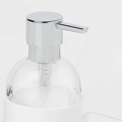 Plastic Soap Pump With Silicone Holder With Caddy & Tray White - Brightroom™: Kitchen Soap Caddy Dispenser 5 Plastic Soap Pump With Silicone Holder With Caddy & Tray White - Brightroom™: Kitchen Soap Caddy Dispenser - Image 3