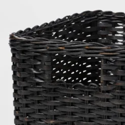 S Washed Woven Rattan Crate Black - Brightroom™: Rectangle Decorative Basket, 8" H X 11.25" W X 10" D, Air Dry 5 S Washed Woven Rattan Crate Black - Brightroom™: Rectangle Decorative Basket, 8" H X 11.25" W X 10" D, Air Dry -Brightroom GUEST f3de5ca0 ee3b 4f81 af56 6d01dd956be3