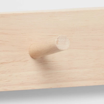 Wood 5 Hooks Rail Natural - Brightroom™ 4 Wood 5 Hooks Rail Natural - Brightroom™ - Image 2