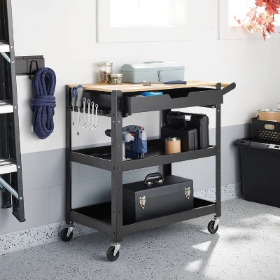 3 Tier Metal Rolling Service Cart - Brightroom™ 3 3 Tier Metal Rolling Service Cart - Brightroom™