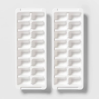 2pk Ice Cube Tray White - Brightroom™: Polypropylene, 16 Cavities, Dishwasher-Safe, Ice Molds For Freezer 4 2pk Ice Cube Tray White - Brightroom™: Polypropylene, 16 Cavities, Dishwasher-Safe, Ice Molds For Freezer - Image 2