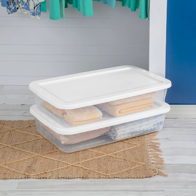 41qt Clear Under Bed Storage Box White - Brightroom™ 4 41qt Clear Under Bed Storage Box White - Brightroom™ - Image 2